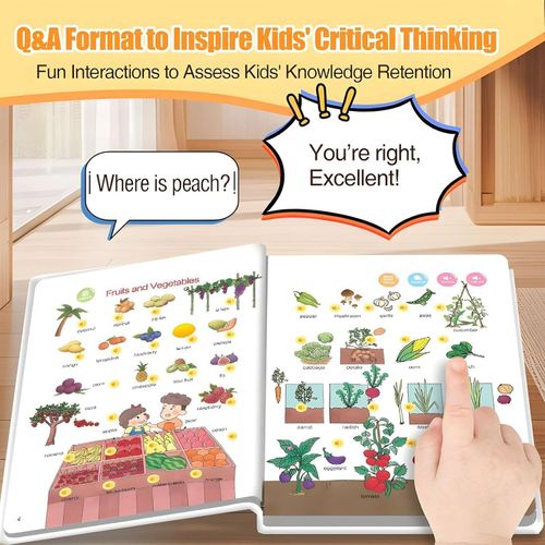 Kids Early Learning Educational Machine, Finger Touch Control Sound Book, Children English Enlightenment Vocabulary Learning Audio Book for Toddlers Early Education📖👍
