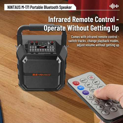 🎵Portable Square Dance Speaker M-171🔊NINTAUS High Power Bass Bluetooth Speaker, Handheld Outdoor Karaoke System for Store Promotion & Street Performance 🎤