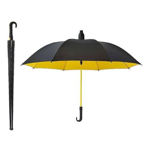 🟡Black & Yellow Golf Umbrella☂️125CM Oversize Long Curved Handle, Auto Open, Double Layer Waterproof Fabric, Sun Rain Dual Purpose