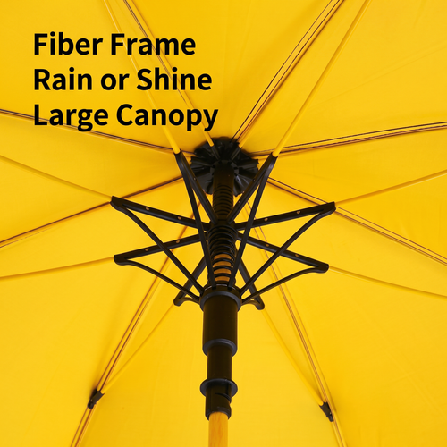 🟡Black & Yellow Golf Umbrella☂️125CM Oversize Long Curved Handle, Auto Open, Double Layer Waterproof Fabric, Sun Rain Dual Purpose