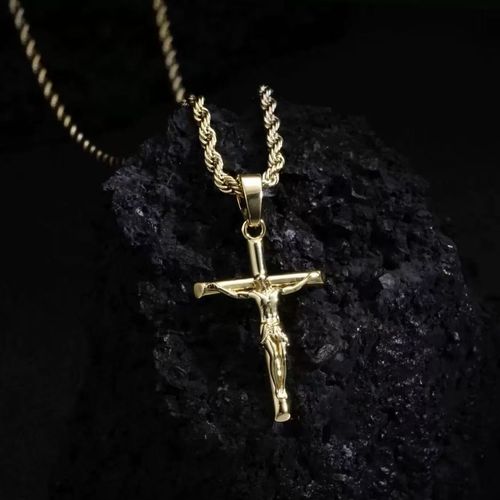 Gold-Plated Cross Pendant Necklace for Men - Tarnish-Resistant, Minimalist & Premium Design | Stylish Daily Accessory