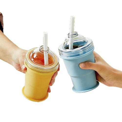 🧊Creative Foldable Ice Making Cup💙Food Grade Silicone Ice Ball Mold, Sky Blue Portable Outdoor Water Cup