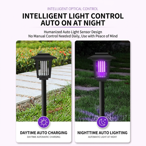 🦟Square Standing Solar Insect Killer Lamp💡2-in-1 Lighting & Mosquito Zapper Waterproof for Yard Villa Camping
