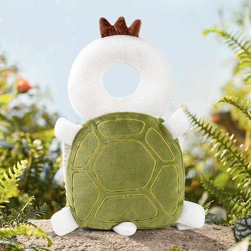 🐢Cartoon Green Turtle Baby Safety Pillow👶Breathable Anti-Fall Head Protection Cushion