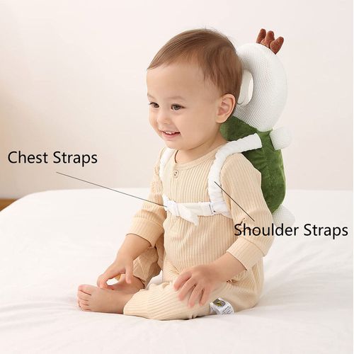 🐢Cartoon Green Turtle Baby Safety Pillow👶Breathable Anti-Fall Head Protection Cushion