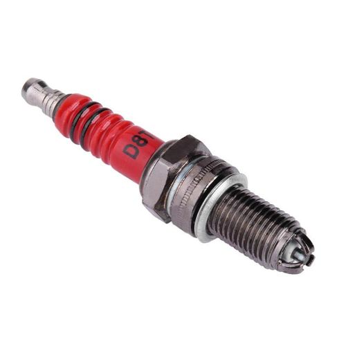 3-Electrode D8TC Spark Plug, Red High Performance Upgrade, Multi-Angle Ignition Scooter Moped Parts 🛵🔥