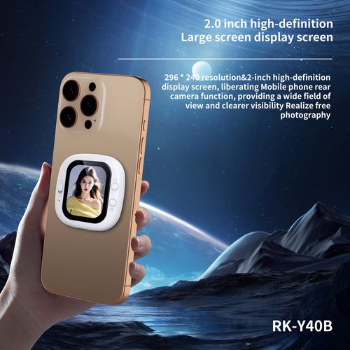 Mini Portable Wired Phone Selfie Screen Mirror, Rear Camera Selfie Display Monitor, Phone Screen Synchronizer with Remote Selfie Control Button, White😀😀😀