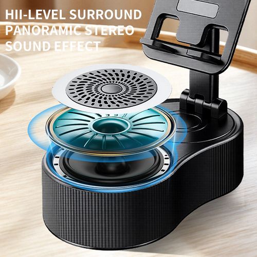5-in-1 Multifunctional Rotatable Liftable Phone Stand Power Bank Bluetooth Speaker with Built-in Microphone Mini Portable Ambient Light Audio Speaker👍👍👍