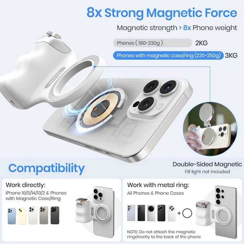 Qupai Le Magnetic Mobile Phone Photography Grip (Photo Assistant) with Wireless Bluetooth Photography Function