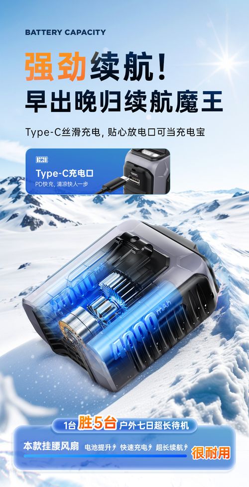 Rechargeable portable outdoor cold fan