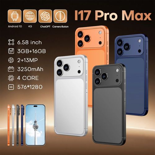2025 Hot Sale Genuine I17 Pro Max CDMA 3G 4G Smartphone 6.58-inch AMOLED 90Hz Display 16GB 64GB Storage Octa-core MTK Processor 108MP Camera