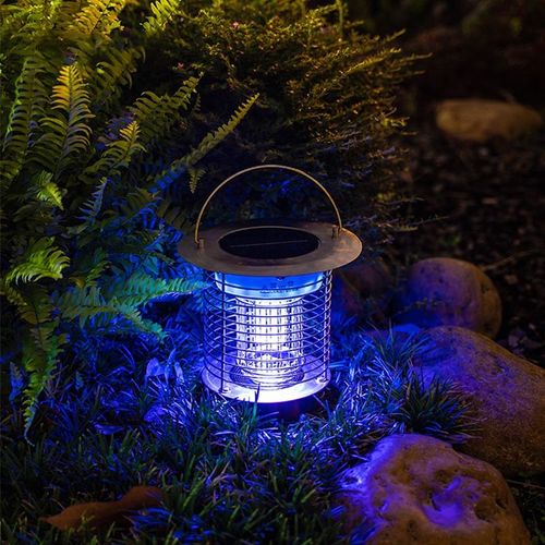 Solar Mosquito Lamp, Home Garden & Outdoor Use Handheld Stainless Steel Mosquito Lamp for Outdoor Use