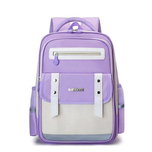 Boys' and Girls' Grade 1-6 Fashion Design Nylon Ultra-Light Waterproof School Backpack with Spinal Protection