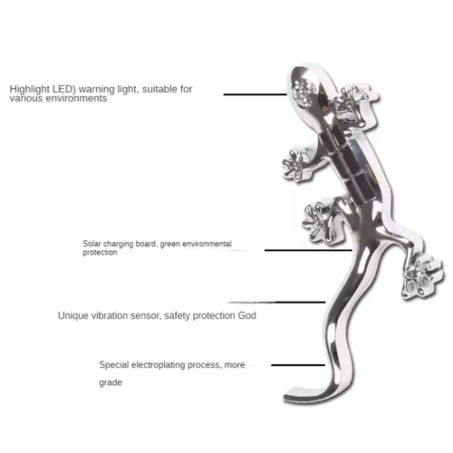 🚗 Solar warning lights for cars and motorcycles, LED flashing anti-rear-end lights for vehicles, car gecko decorative rear sticker