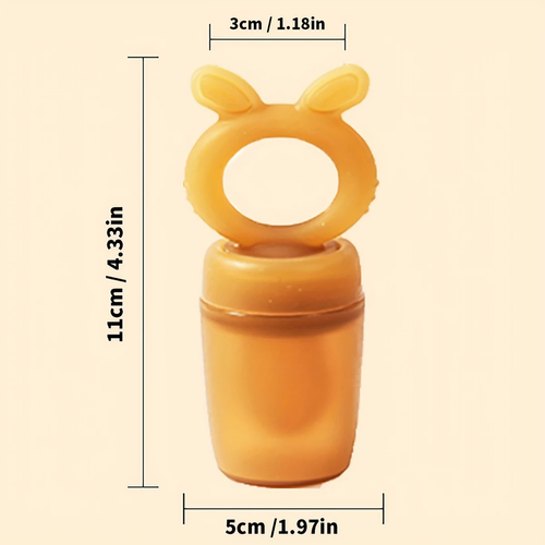 New Silicone Rabbit-ear Fruit Feeder, 2-in-1 Silicone Fresh Food Feeder Teething Tool, Christmas Gift3pcs  3pcs