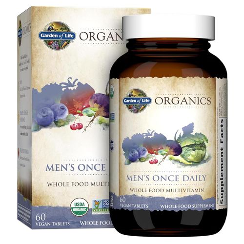 Garden of Life Organics Men's Once Daily Whole Food Multivitamin - 60 Tablets, Vegan Mens Multi for Health & Well-Being, Organic Mens Vitamins & Minerals, Vitamin C, Zinc 4 sales