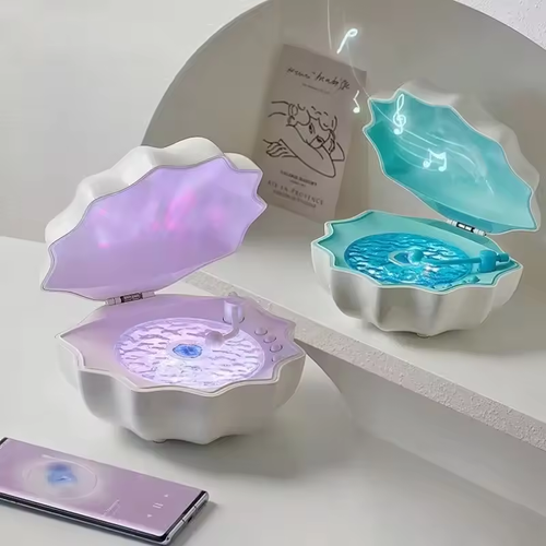 🎵Shell Lamp Speaker🔊Bass+RGB Lights🎁3-in-1 Mood Booster