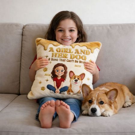 Custom Printed Pillow – Personalized Gifts for Dog Lovers, Dog Dad and Mom – Paws and Pinky Promises