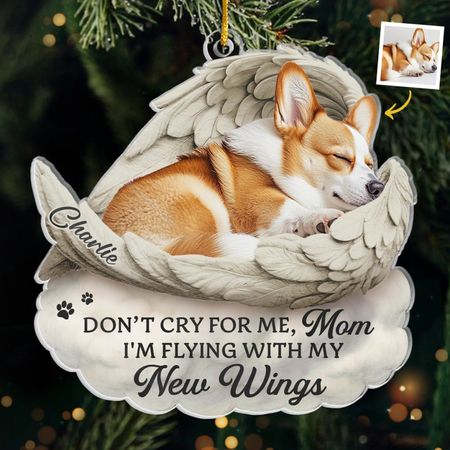 Custom Photo Acrylic Ornament - Personalized Pet Christmas Memorial Sympathy Gifts For Dogs, Cats - Forever Loved, Never Forgotten