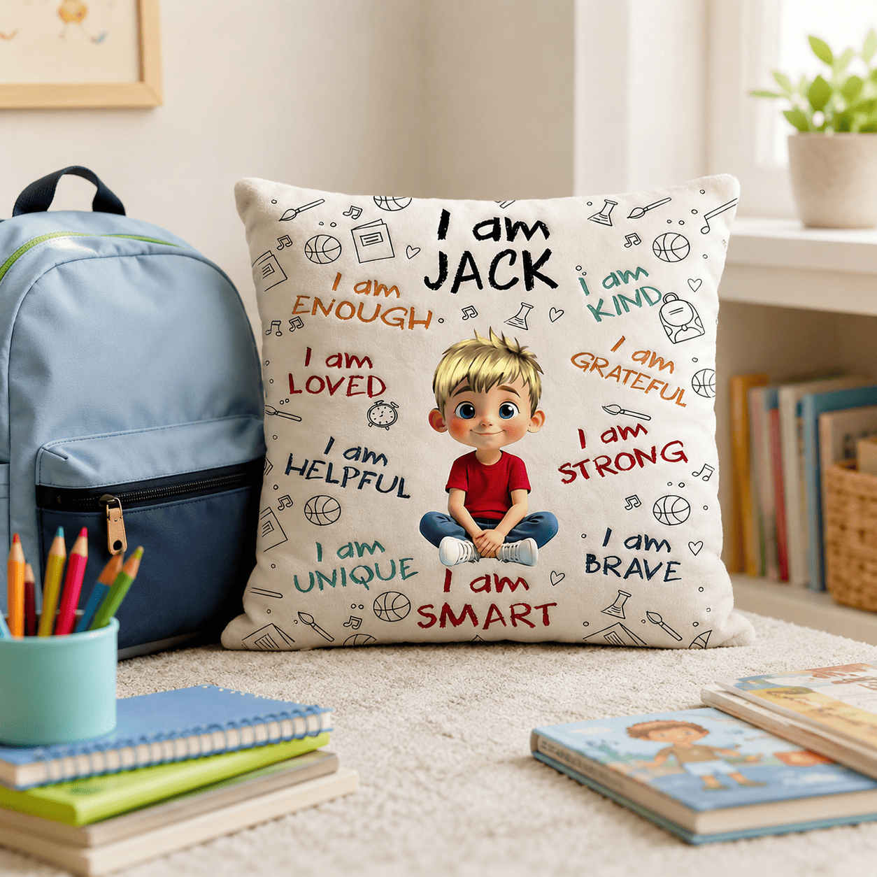 Personalized affirmation pillow back to school gift