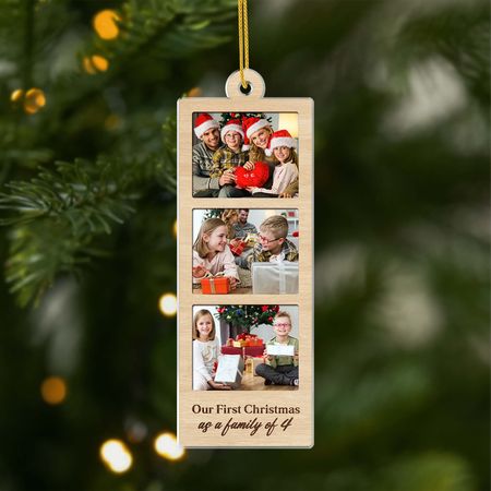 Personalised Family Photo Strip Acrylic Xmas Ornament