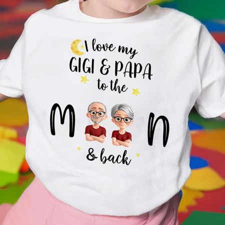 Personalized Youth T-Shirt | Perfect Gift for Grandchildren-I Love My Gran And Grandad To The Moon And Back