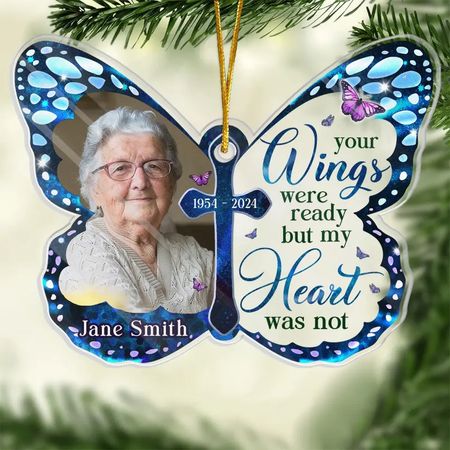Custom Photo Unable Are The Loved To Die, For Love Is Immortality - Memorial Personalized Custom Ornament - Acrylic Custom Shaped - Sympathy Gift For Family Members