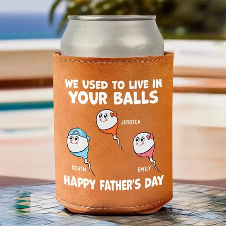 Not Planned, But Perfect - Family Personalized Custom Leather Can Cooler