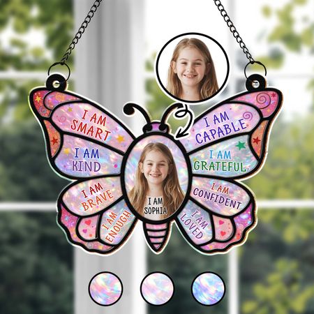 Personalized Motivational Butterfly Suncatcher — A Gift for Children to Boost Self-Confidence