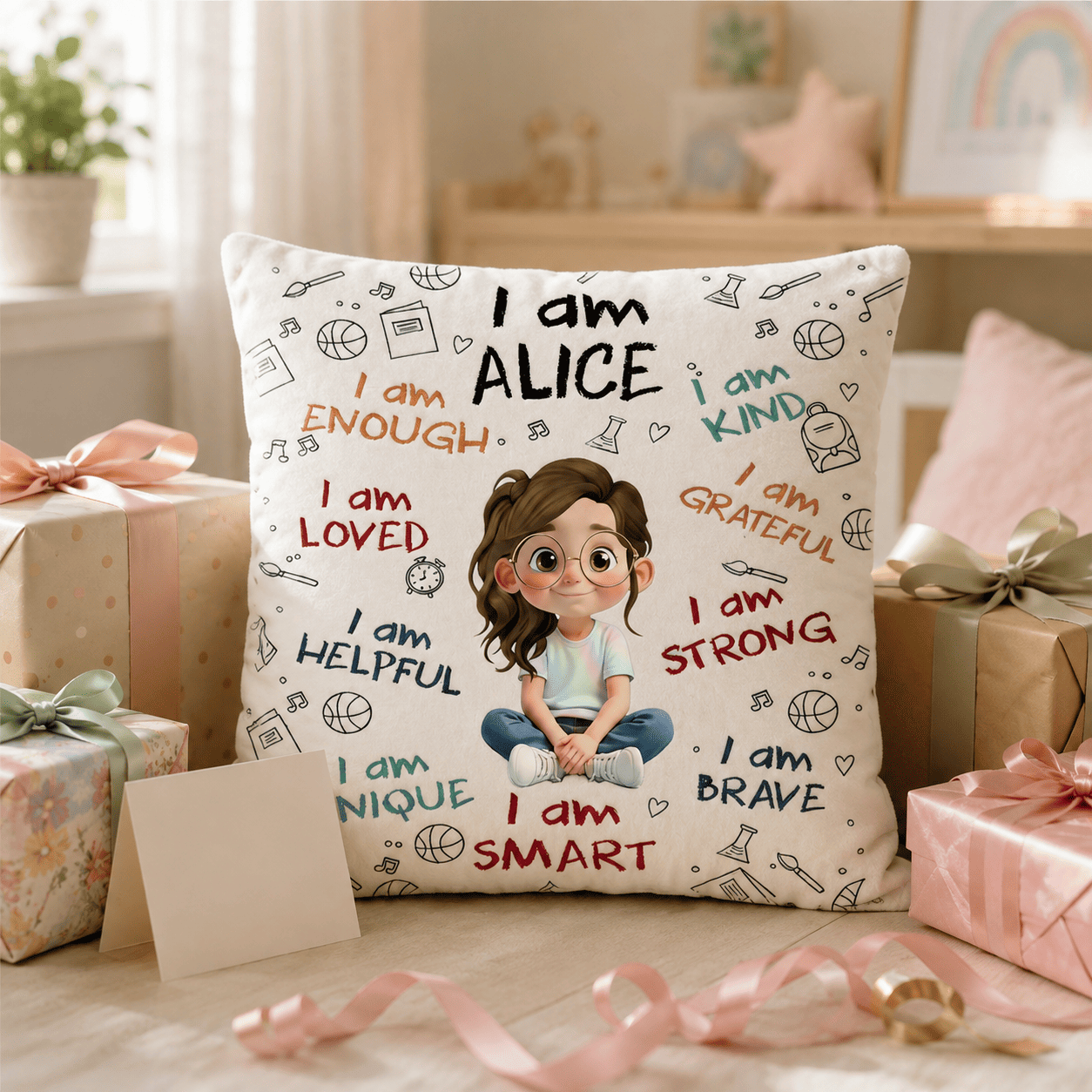 Personalized confidence pillow birthday gift