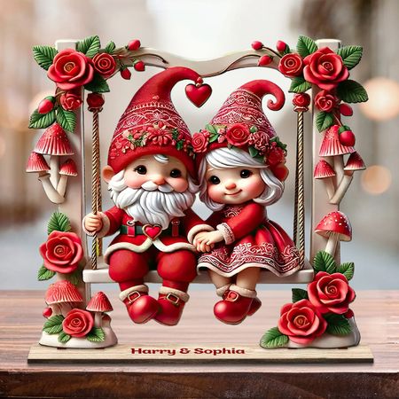 Lovely Couple - Personalized 1 Layered Big Freestanding Plaque