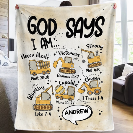 Custom Blanket - Personalized Birthday Gifts For Kids - God Says I Am Truly Loved
