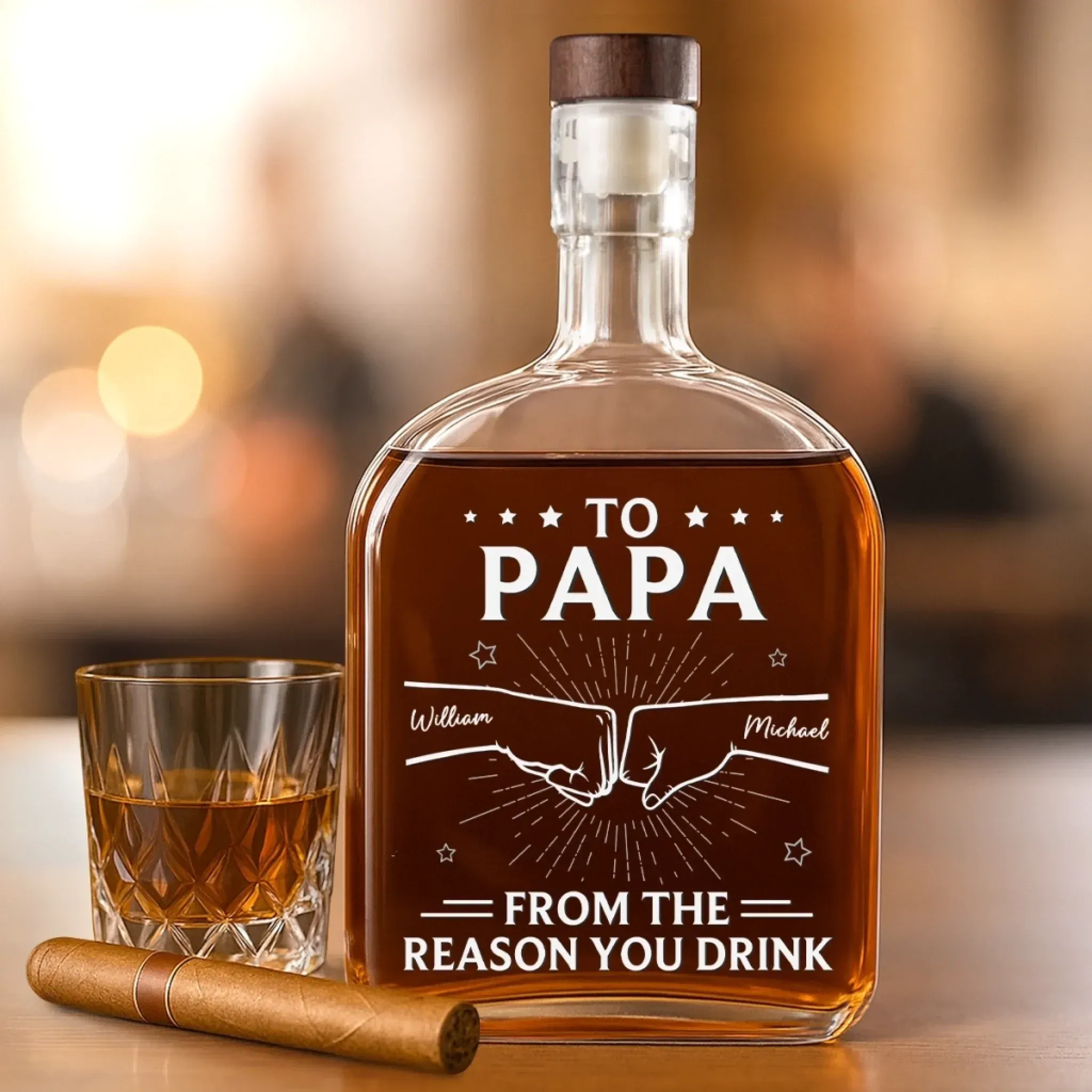 From Your Little Headache, With Love - Family Personalized Custom Whiskey Bottle