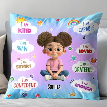 Personalized Positive Affirmations Pillow -Insert Included