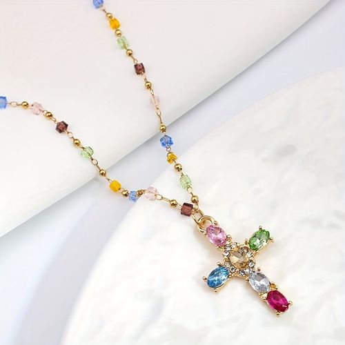 Colorful Cross Necklace
