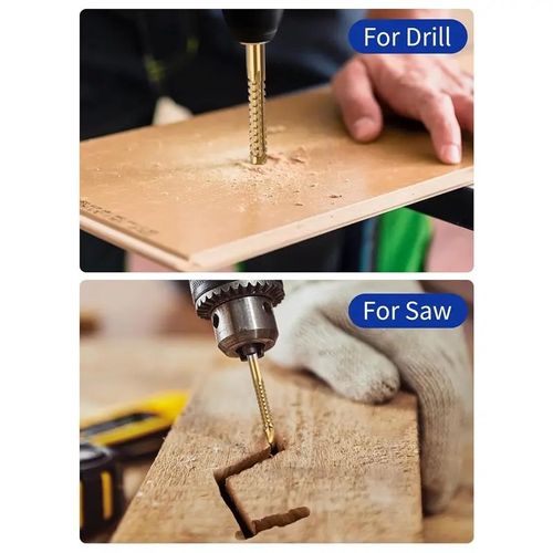 8Pcs Serrated Side Cut Titanium Coated Drill Bits 3-10mm,