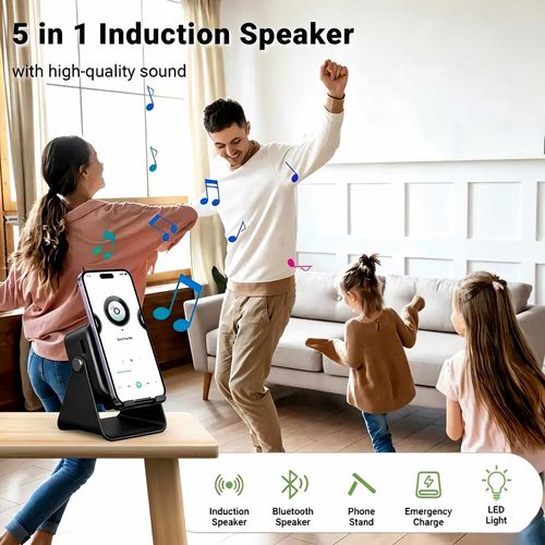 5-in-1 Wireless Induction Speaker Stand