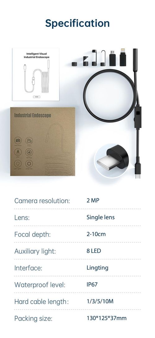 Android HD Multifunctional Borescope Camera