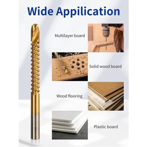 8Pcs Serrated Side Cut Titanium Coated Drill Bits 3-10mm,