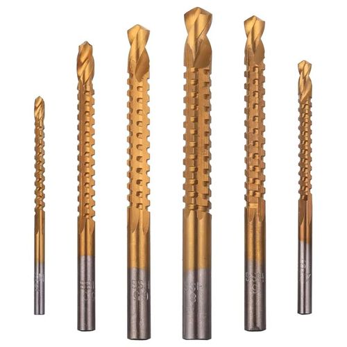 8Pcs Serrated Side Cut Titanium Coated Drill Bits 3-10mm,