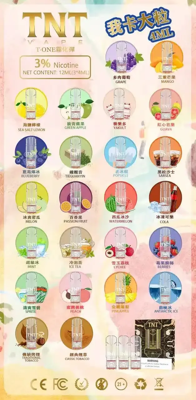 4ml結合霧化穩定，TNT煙彈更容易感受到日用差異｜替換實際體驗方向商品速覽