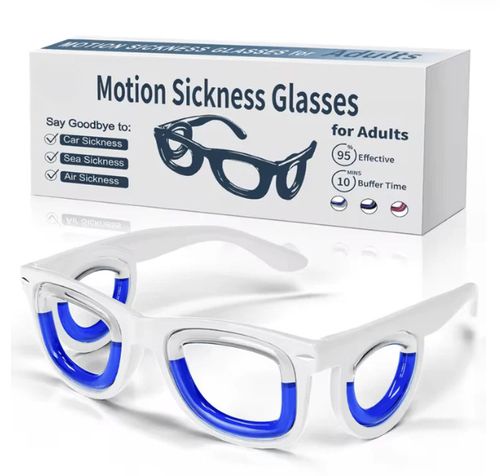 Anti-motion sickness glasses for cars, boats, and planes