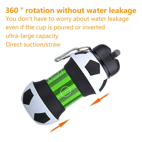 Portable, leak-proof silicone collapsible water bottle for outdoor sports, students, and children.