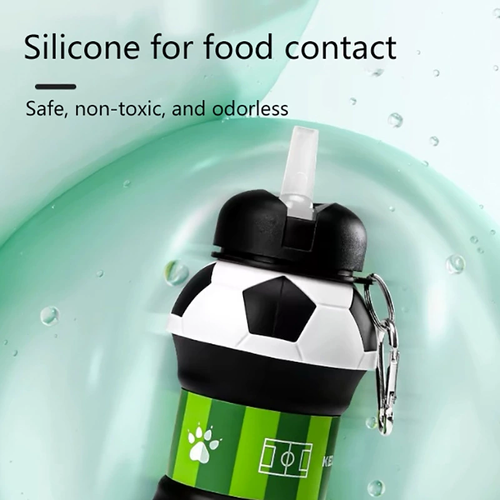 Portable, leak-proof silicone collapsible water bottle for outdoor sports, students, and children.