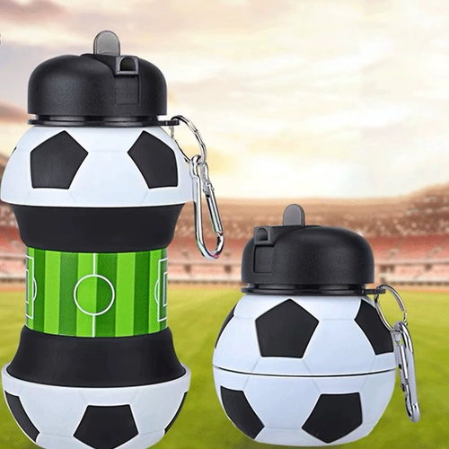 Portable, leak-proof silicone collapsible water bottle for outdoor sports, students, and children.