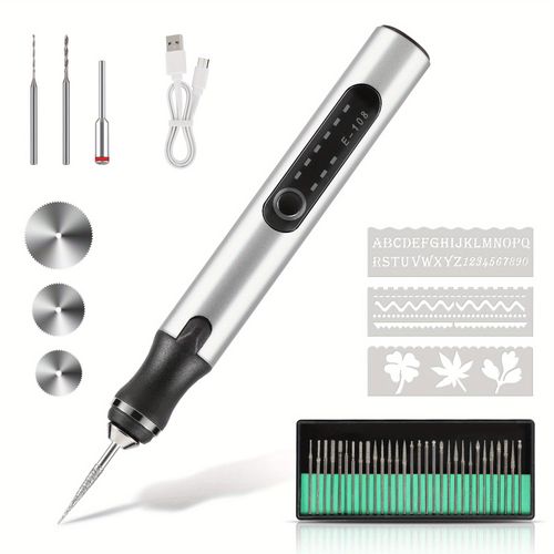 Stylo graveur électrique rechargeable sans fil pour métal, verre, céramique, plastique, bois et bijoux Mini DIY 10W