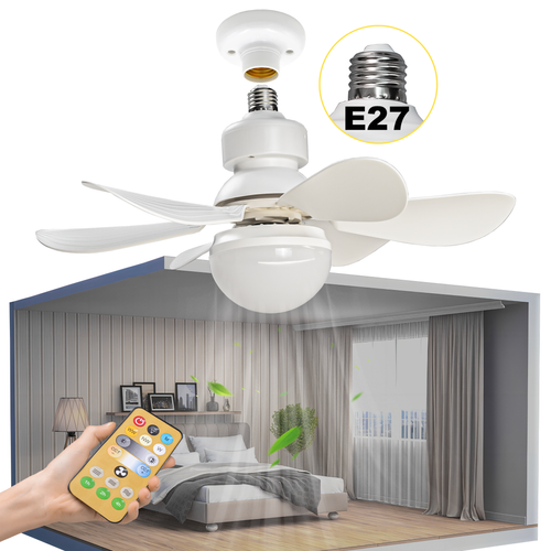 E27 télécommande ventilateur populaire à 6 pales avec lampes LED dimmables pour plafonnier - ventilateur de plafond pour chambre et salon