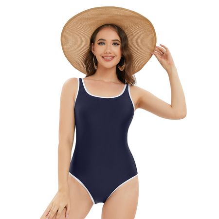 Spot 2025 New Racing Swimsuit Conservative Triangle Sports Swimsuit Women'S Fashionable U-Shaped Beautiful Back One-Piece Swimsuit