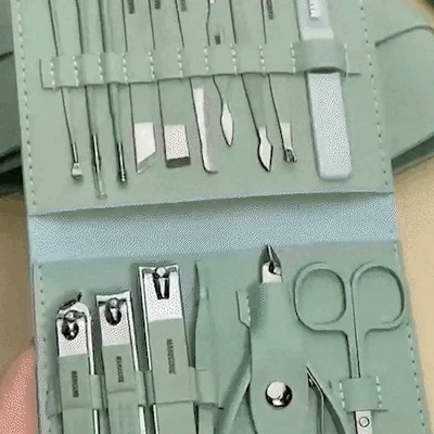 ※High Quality 16 in 1 Stainless Steel Nail Clippers Set★Manicure & Pedicure Tool Premium Nail Cutter Set☆