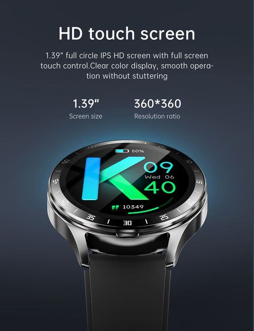 High-End 2 in 1 Smart Watch, NFC BT Call Round Smart Watch with Built-in Earbuds